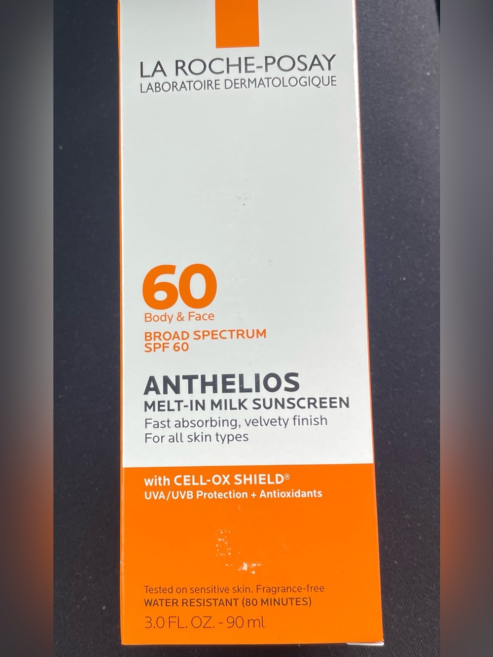 La Roche-Posay Anthelios Melt-In Milk Sunscreen SPF 60 — White & Orange